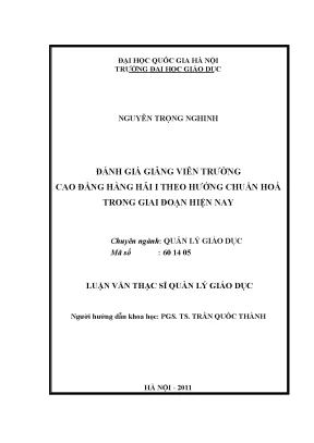 Đánh Giá Giảng Viên Trường Cao Đẳng Hàng Hải I: Chuẩn
