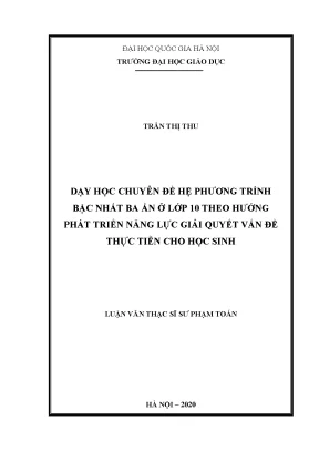 Phát Triển Năng Lực Giải Quyết Vấn Đề Thực Tiễn Qua Hệ