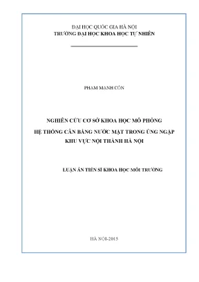 Nghiên cứu mô phỏng hệ thống cân bằng nước mặt tại Hà Nội