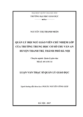 Quản Lý Đội Ngũ Giáo Viên Chủ Nhiệm Lớp Tại Trường THCS