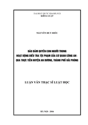 Bảo Đảm Quyền Con Người Trong Điều Tra Tội Phạm Tại An