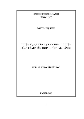 Nhiệm Vụ, Quyền Hạn và Trách Nhiệm của Thẩm Phán trong
