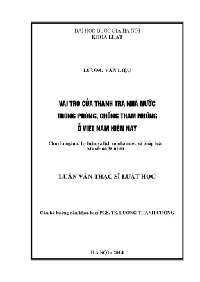 Vai trò của thanh tra nhà nước trong phòng chống tham