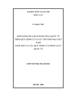 Hợp đồng mua bán hàng hóa quốc tế theo luật thương mại