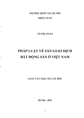 Pháp Luật Sàn Giao Dịch Bất Động Sản Tại Việt Nam:
