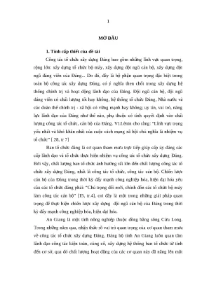 Chất lượng ban tổ chức huyện ủy An Giang: Thực trạng và 