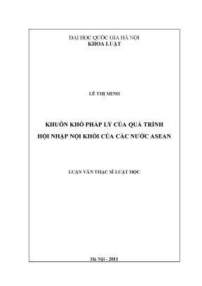 Khuôn Khổ Pháp Lý Hội Nhập Kinh Tế ASEAN