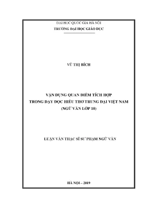 Vận Dụng Quan Điểm Tích Hợp Trong Dạy Đọc Hiểu Thơ Trung