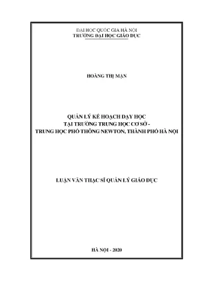 Quản lý kế hoạch dạy học tại trường THCS-THPT Newton, Hà Nội