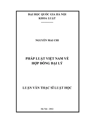 Nghiên cứu về hợp đồng đại lý trong pháp luật Việt Nam