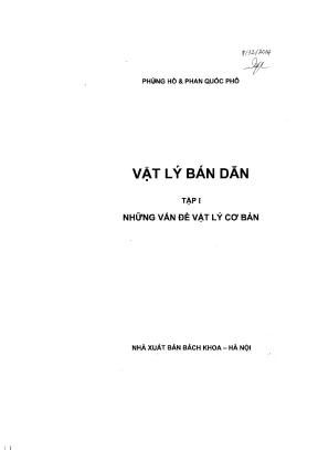 Giáo trình Vật lý Bán dẫn Tập 1 (Bản đầy đủ PDF)