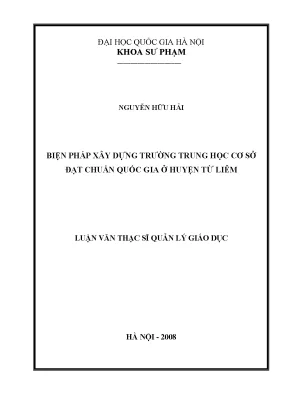 Biện Pháp Xây Dựng Trường Trung Học Cơ Sở Đạt Chuẩn Quốc