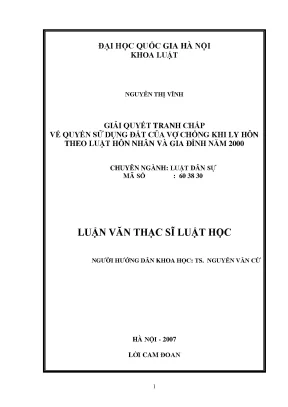 Giải Quyết Tranh Chấp Quyền Sử Dụng Đất Khi Ly Hôn Theo