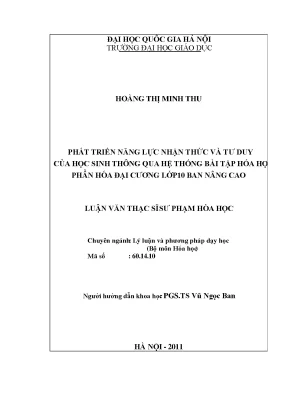 Phát Triển Năng Lực Nhận Thức và Tư Duy của Học Sinh Qua