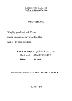 Biện Pháp Quản Lý Đổi Mới Phương Pháp Dạy Học Tại Trường