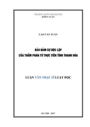 Bảo Đảm Độc Lập Thẩm Phán Tại Tỉnh Thanh Hóa