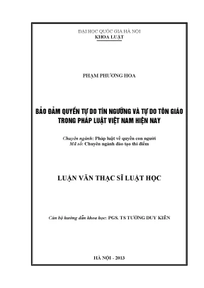 Bảo Đảm Quyền Tự Do Tín Ngưỡng và Tôn Giáo tại Việt Nam