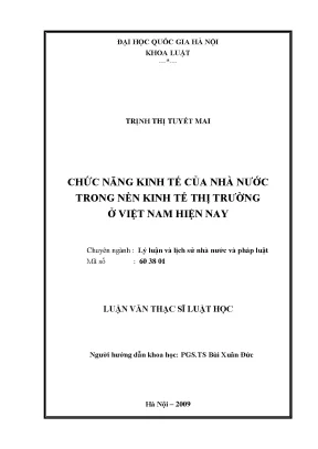 Chức Năng Kinh Tế Của Nhà Nước Trong Nền Kinh Tế Thị