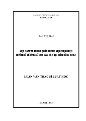 Nghiên cứu về Tuyên bố DOC và vai trò của Việt Nam,