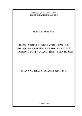 Quản lý giáo dục đạo đức cho học sinh tiểu học tại Phan
