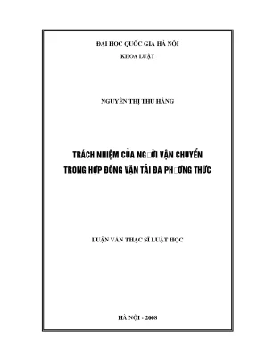 Trách Nhiệm Của Người Vận Chuyển Trong Hợp Đồng Vận Tải