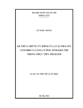 Tăng cường tính khả thi của Luật Phá sản 2004: Kế thừa