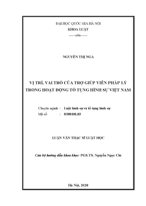 Vai trò của Trợ Giúp Viên Pháp Lý trong Tố Tụng Hình Sự