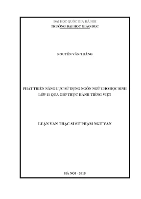 Phát Triển Năng Lực Sử Dụng Ngôn Ngữ Cho Học Sinh Lớp 11