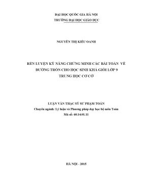 Rèn Luyện Kỹ Năng Chứng Minh Toán Hình Học Đường Tròn
