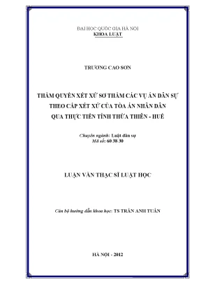 Thẩm quyền xét xử sơ thẩm vụ án dân sự tại Thừa Thiên - Huế