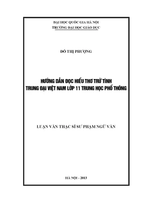 Hướng Dẫn Đọc Hiểu Thơ Trữ Tình Trung Đại Việt Nam Lớp 11