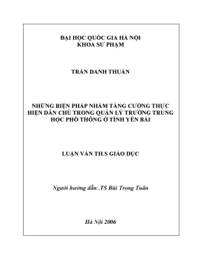 Tăng cường thực hiện dân chủ trong quản lý trường trung