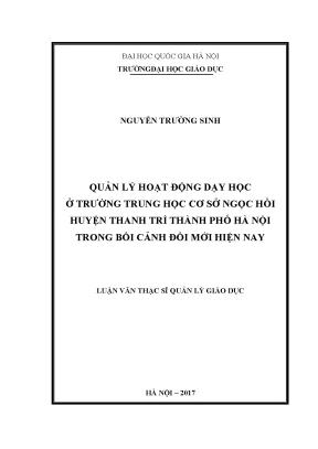 Quản Lý Hoạt Động Dạy Học Tại Trường THCS Ngọc Hồi: Thực