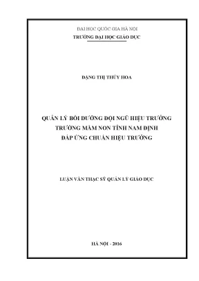 Quản lý bồi dưỡng hiệu trưởng trường mầm non tỉnh Nam Định