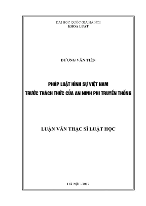 Thách Thức An Ninh Phi Truyền Thống Đối Với Pháp Luật