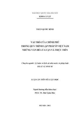 Vai trò của Chính phủ trong quy trình lập pháp ở Việt