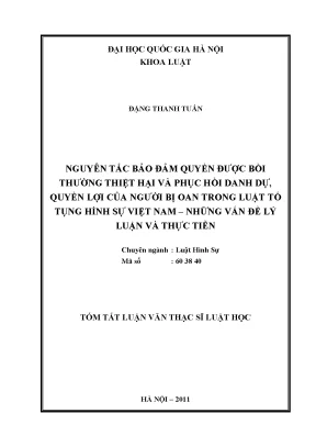 Nguyên Tắc Bảo Đảm Quyền Bồi Thường và Phục Hồi Danh Dự