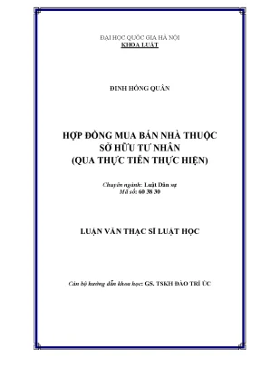Hợp Đồng Mua Bán Nhà Tư Nhân: Thực Tiễn và Pháp Lý