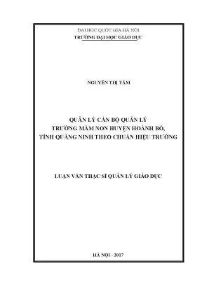 Quản lý cán bộ trường mầm non huyện Hoành Bồ theo chuẩn