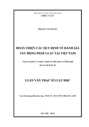 Hoàn thiện quy định đánh giá tác động pháp luật tại Việt Nam