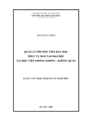 Quản lý phương tiện dạy học tại Học viện Phòng không -