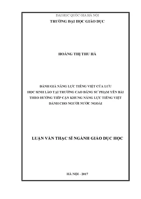 Đánh giá năng lực tiếng Việt của lưu học sinh Lào tại