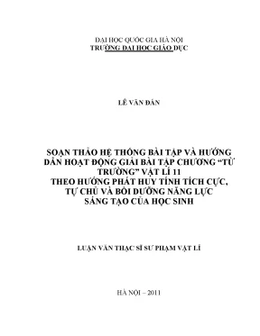 Hệ thống bài tập và hướng dẫn giải bài tập vật lý 11: