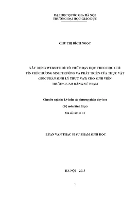 Xây Dựng Website Dạy Học Theo Học Chế Tín Chỉ Cho Sinh