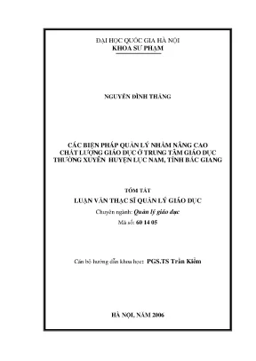 Nâng cao chất lượng giáo dục tại Trung tâm GDTX Lục Nam,