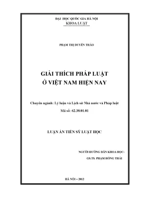 Giải Thích Pháp Luật Ở Việt Nam: Tình Hình Hiện Nay Và