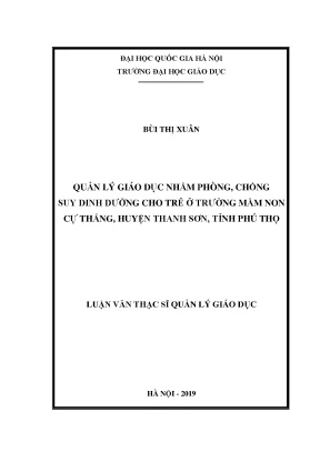Quản lý giáo dục phòng chống suy dinh dưỡng cho trẻ mầm
