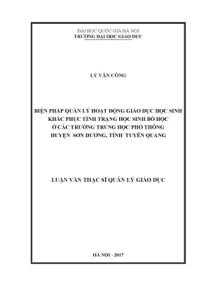 Biện pháp quản lý giáo dục nhằm giảm tình trạng học sinh