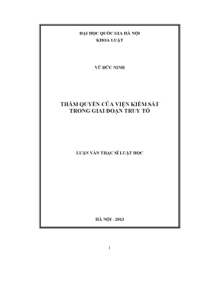 Thẩm quyền của Viện Kiểm sát trong giai đoạn truy tố: