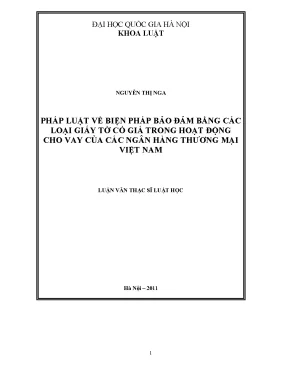 Biện Pháp Bảo Đảm Trong Cho Vay Ngân Hàng Thương Mại